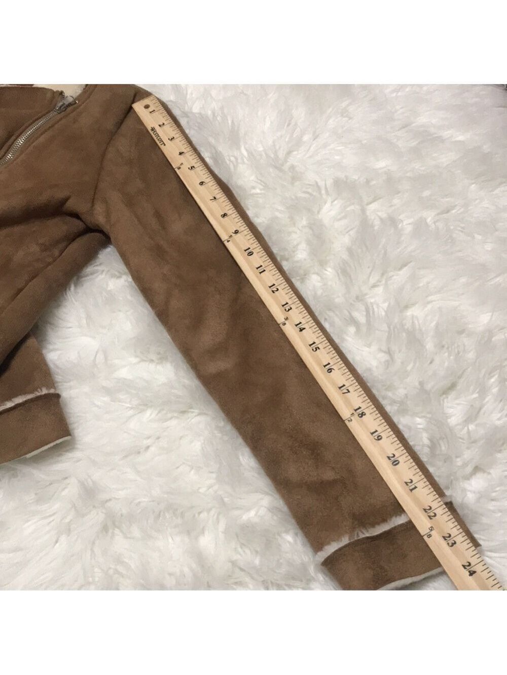 Girl’s Faux Suede Moto Jacket Sz 14/16(X-Large) - Picture 6 of 11